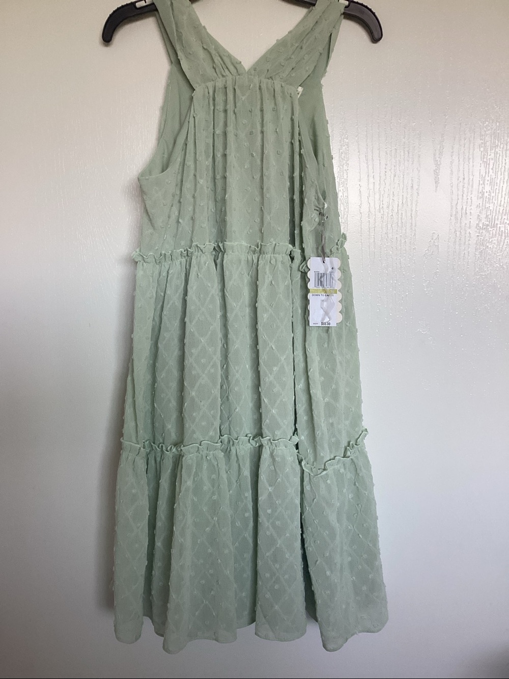 Nannette Light Green Tiered Summer Dress - Picture 2 of 6